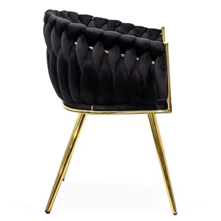 Scaune moderne din catifea și cadrul auriu BUC 261 Negru Scaune moderne din catifea și cadrul auriu BUC 261 Negru