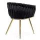Scaune moderne din catifea și cadrul auriu BUC 261 Negru