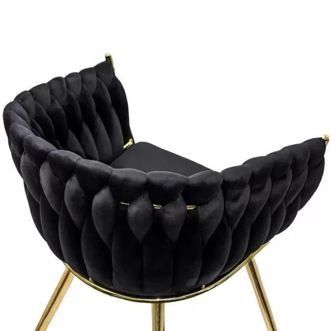 Scaune moderne din catifea și cadrul auriu BUC 261 Negru