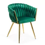 Scaune moderne din catifea și cadrul auriu BUC 261
