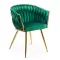 Scaune moderne din catifea și cadrul auriu BUC 261 verde