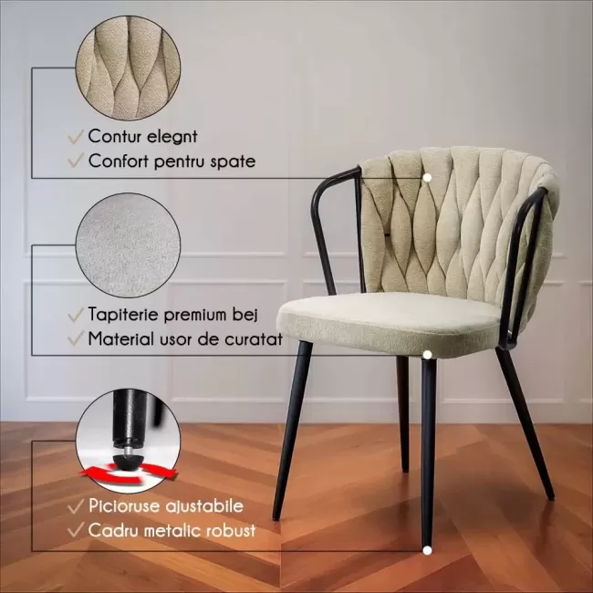 Scaune dining, bucătărie bej confortabil BUC 262 Bej