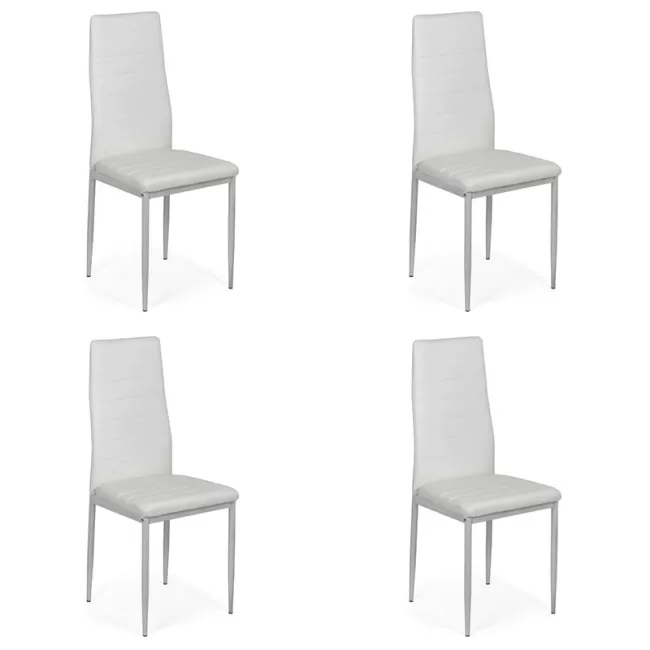Set 4 scaune bucătărie-alb model BUC263