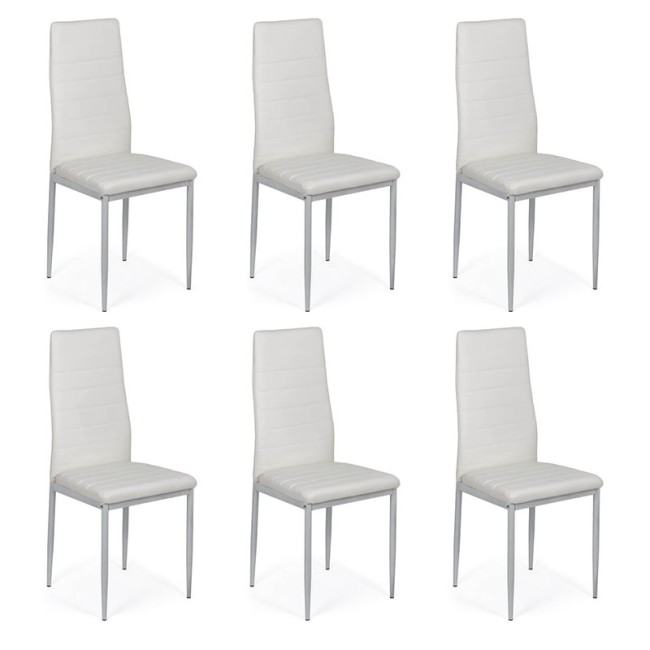 Set 6 scaune de bucatarie din piele ecologica