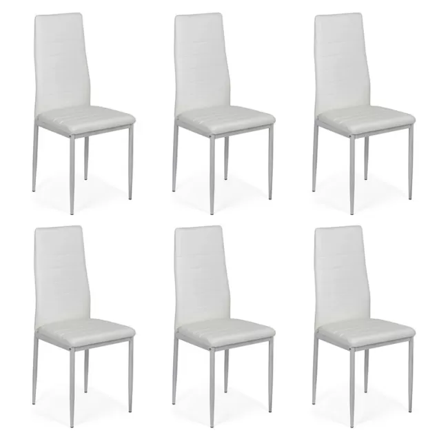 Set 6 scaune bucătărie-alb