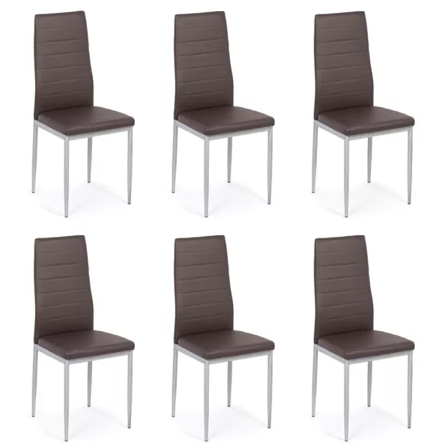 Set 6 scaune bucătărie-maro