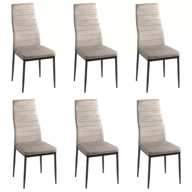 Set 6 scaune de bucătărie din catifea în 6 culori