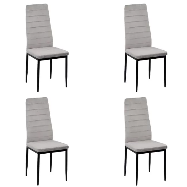 Set 4 scaune de bucătărie din catifea în 6 culori