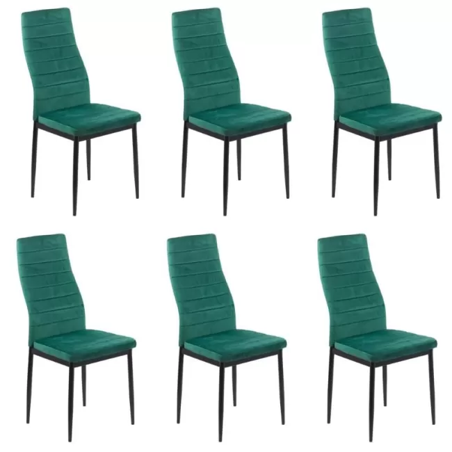 Set 6 scaune de bucătărie din catifea în 6 culori