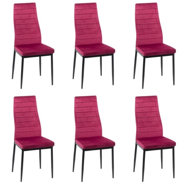 Set 6 scaune de bucătărie din catifea în 6 culori