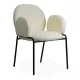 Scaun dining din material boucle pe cadru metalic BUC 281 crem