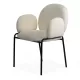 Scaun dining din material boucle pe cadru metalic BUC 281 crem