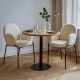Scaun dining din material boucle pe cadru metalic BUC 281 crem Scaun dining din material boucle pe cadru metalic BUC 281 crem
