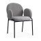 Scaun dining din material boucle pe cadru metalic BUC 281 gri