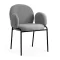 Scaun dining din material boucle pe cadru metalic BUC 281 gri