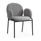 Scaun dining din material boucle pe cadru metalic BUC 281 gri
