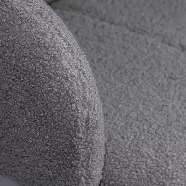 Scaun dining din material boucle pe cadru metalic BUC 281 gri