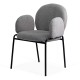 Scaun dining din material boucle pe cadru metalic BUC 281 gri Scaun dining din material boucle pe cadru metalic BUC 281 gri
