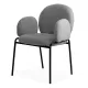 Scaun dining din material boucle pe cadru metalic BUC 281 gri