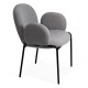 Scaun dining din material boucle pe cadru metalic BUC 281 gri Scaun dining din material boucle pe cadru metalic BUC 281 gri