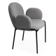 Scaun dining din material boucle pe cadru metalic BUC 281 gri