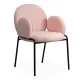 Scaun dining din material boucle pe cadru metalic BUC 281 roz