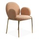 Scaun dining din material boucle pe cadru metalic auriu BUC 282 bej Scaun dining din material boucle pe cadru metalic auriu BUC 282 bej