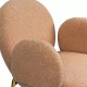 Scaun dining din material boucle pe cadru metalic auriu BUC 282 bej Scaun dining din material boucle pe cadru metalic auriu BUC 282 bej