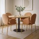 Scaun dining din material boucle pe cadru metalic auriu BUC 282 bej Scaun dining din material boucle pe cadru metalic auriu BUC 282 bej