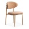 Scaun dining pe cadru metalic cu aspect lemnos BUC 283 bej