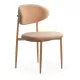 Scaun dining pe cadru metalic cu aspect lemnos BUC 283 bej