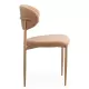 Scaun dining pe cadru metalic cu aspect lemnos BUC 283 bej