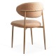 Scaun dining pe cadru metalic cu aspect lemnos BUC 283 bej Scaun dining pe cadru metalic cu aspect lemnos BUC 283 bej