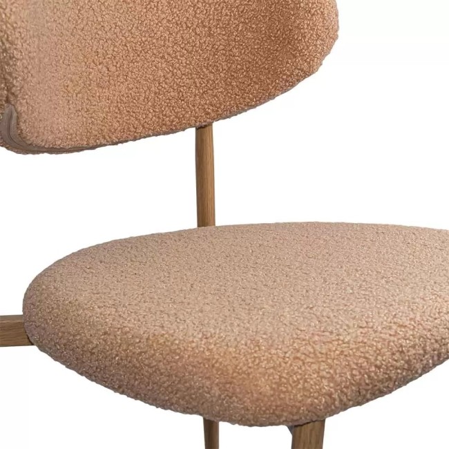 Scaun dining pe cadru metalic cu aspect lemnos BUC 283 bej Scaun dining pe cadru metalic cu aspect lemnos BUC 283 bej