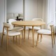 Scaun dining pe cadru metalic cu aspect lemnos BUC 283 crem Scaun dining pe cadru metalic cu aspect lemnos BUC 283 crem