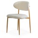 Scaun dining pe cadru metalic cu aspect lemnos BUC 283 crem Scaun dining pe cadru metalic cu aspect lemnos BUC 283 crem