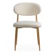 Scaun dining pe cadru metalic cu aspect lemnos BUC 283 crem Scaun dining pe cadru metalic cu aspect lemnos BUC 283 crem