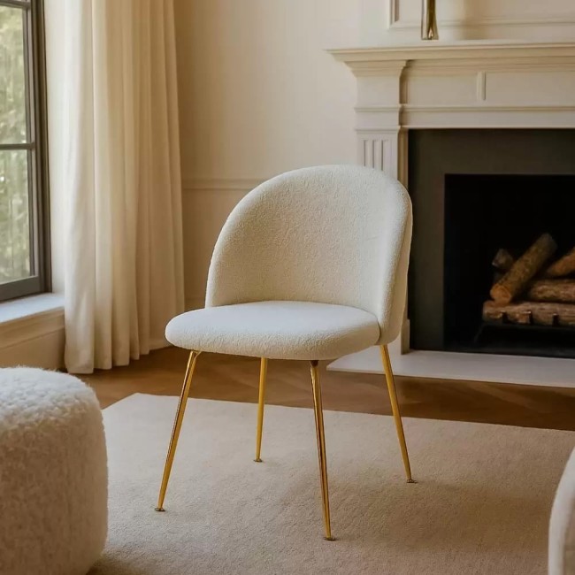 Scaune living din material boucle BUC 284 Bej