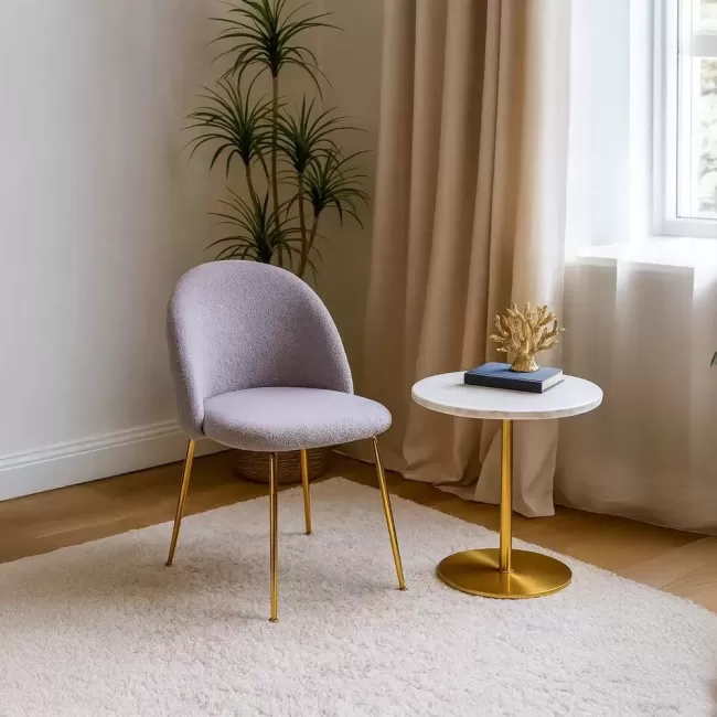 Scaune living din material boucle BUC 284 Gri