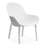 Scaun terasă din plastic pe cadru rezistent HRC 593 Alb