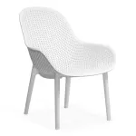 Scaun terasă din plastic pe cadru rezistent HRC 593 Alb