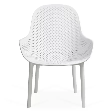Scaun terasă din plastic pe cadru rezistent HRC 593 Alb