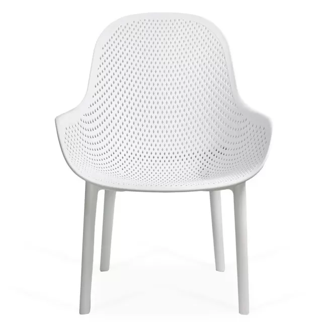 Scaun terasă din plastic pe cadru rezistent HRC 593 Alb