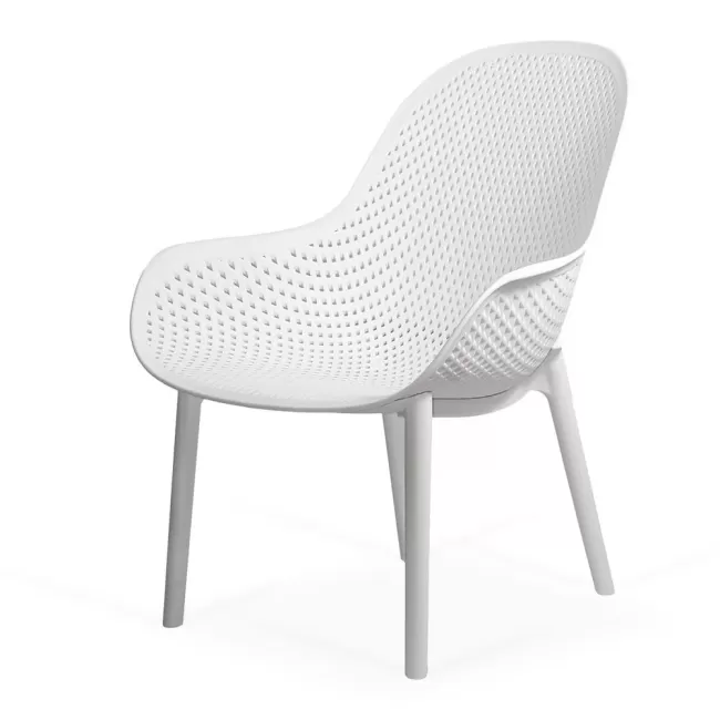 Scaun terasă din plastic pe cadru rezistent HRC 593 Alb