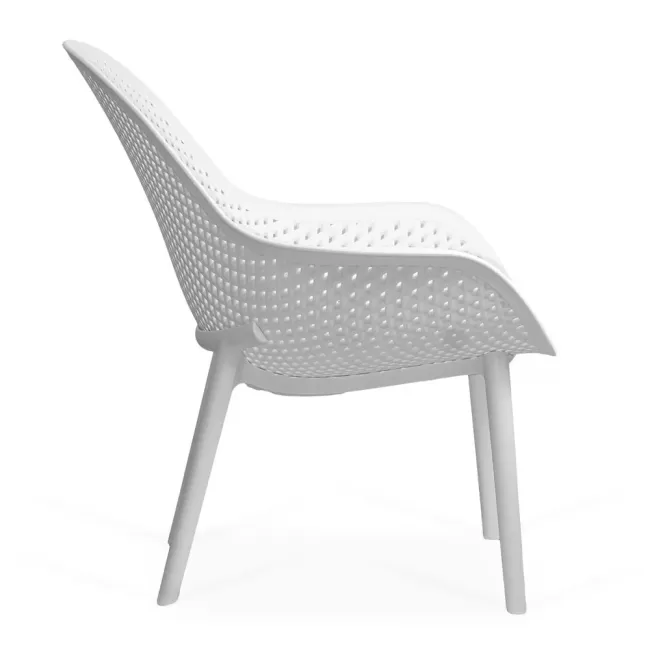 Scaun terasă din plastic pe cadru rezistent HRC 593 Alb