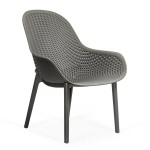 Scaun terasă din plastic pe cadru rezistent HRC 593 Gri