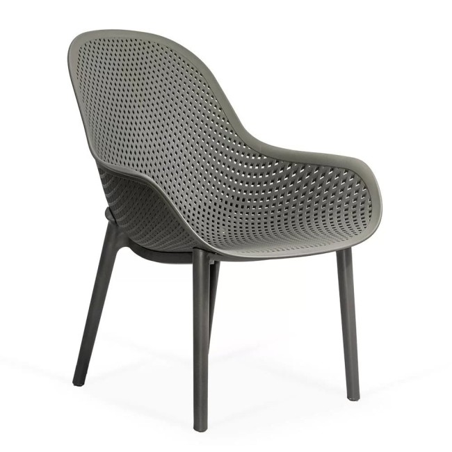 Scaun terasă din plastic pe cadru rezistent HRC 593 Gri