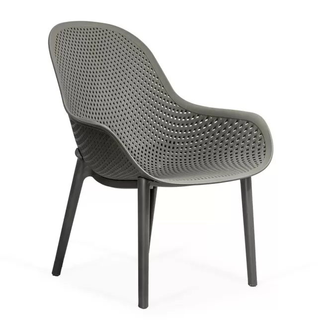 Scaun terasă din plastic pe cadru rezistent HRC 593 Gri
