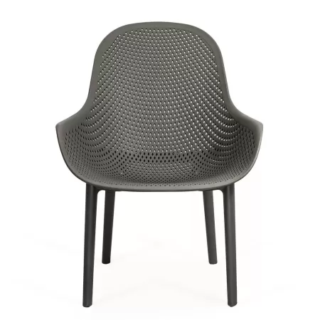 Scaun terasă din plastic pe cadru rezistent HRC 593 Gri