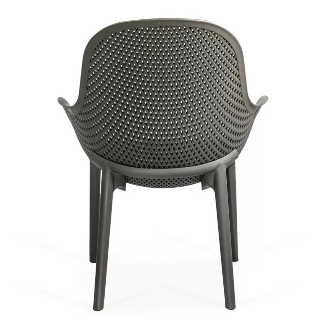 Scaun terasă din plastic pe cadru rezistent HRC 593 Gri